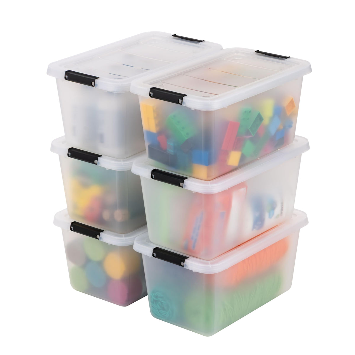 IRIS USA 6-Pack 55 Quart Clip Box with Latching Lid