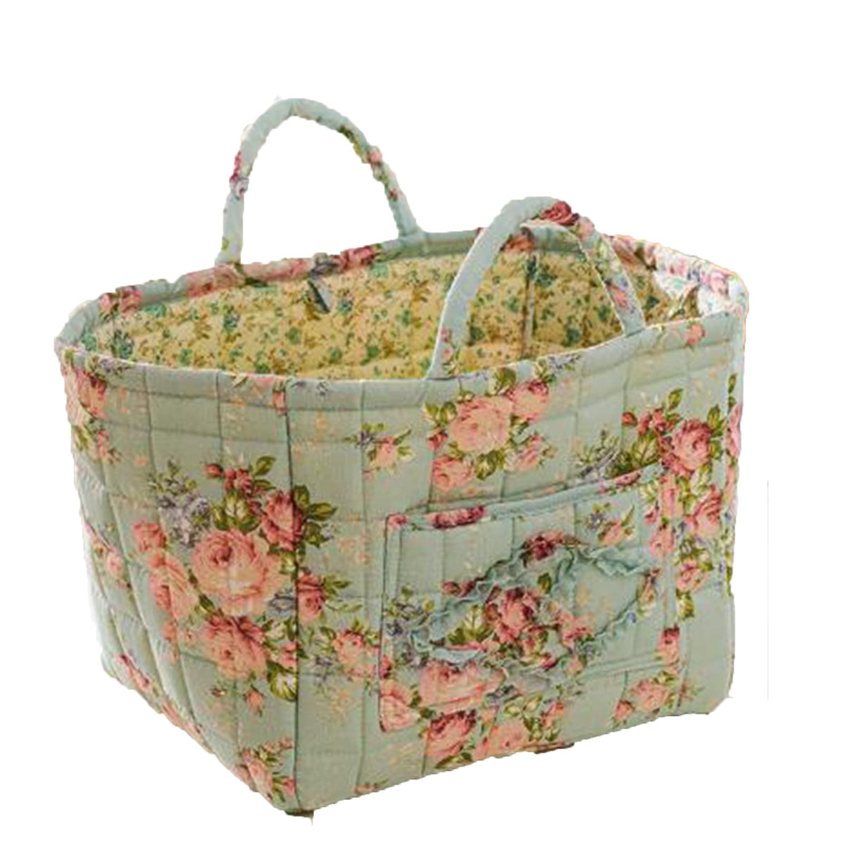 Boho Fabric Storage Basket, Large Capacity Laundry Basket, 12.2'' x 10.23'' x 10.23'' Collapsible Laundry Hamper with Easy Carry Handles (B Multi-Color 1, L)
