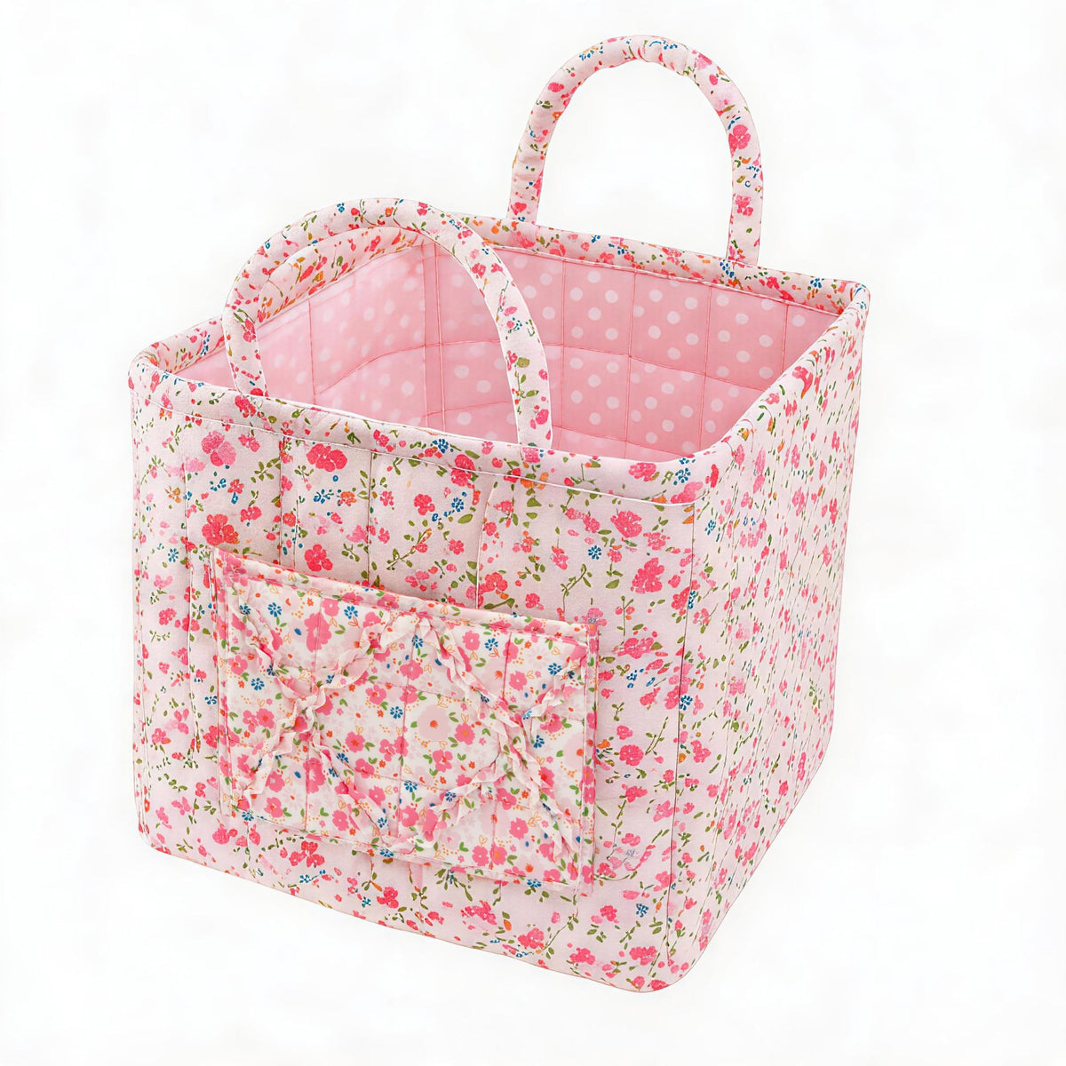 Quilted Laundry Basket with Handles—For Home, Picnics, and the Office
