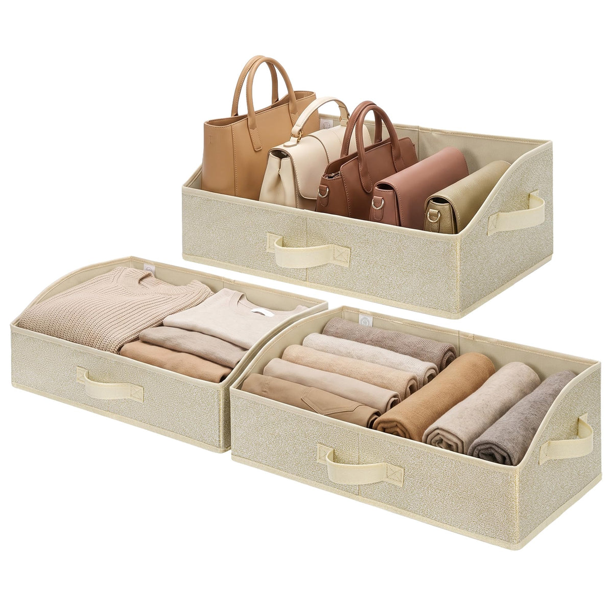 GRANNY SAYS Purse Organizer for Closet, Large, Gray, 3-Pack