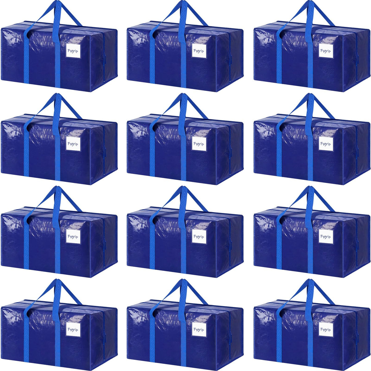 6 Pack Extra Heavy Duty Large Moving Bags with Strong Zipper, Dark Blue