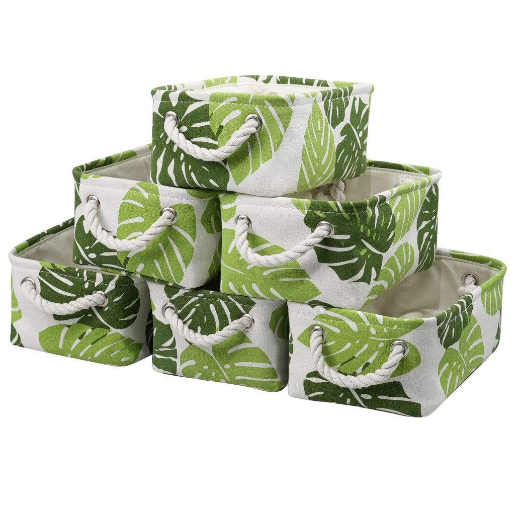 Small Storage Baskets for Shelves,Fabric Storage Baskets for Closet,Rectangular Collapsible Baskets for organizing Clothes,Books,Gifts