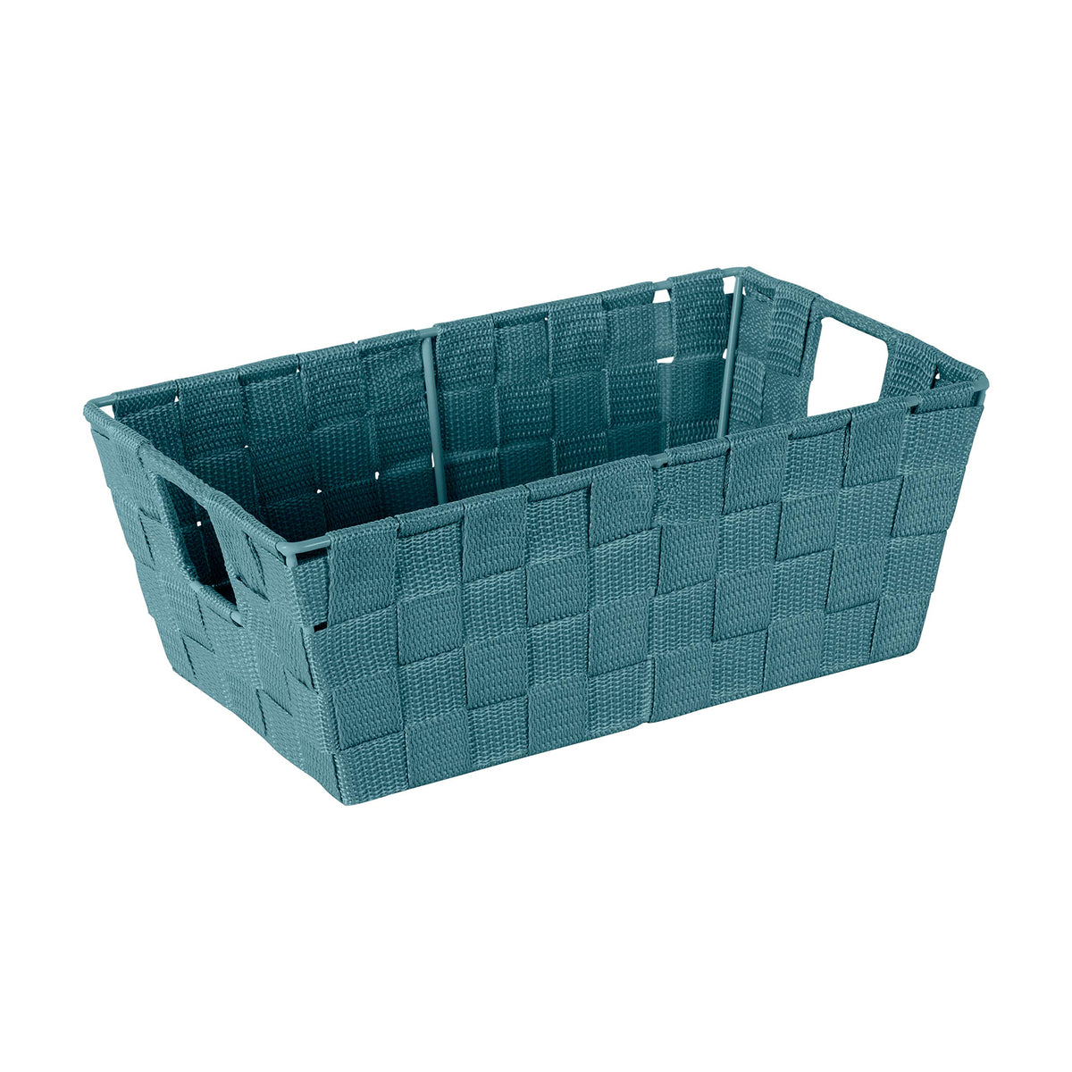 Simplify Medium Woven Strap Tote | Decorative Storage Basket | 2 Handles | Organization | Closet | Bedroom | Bathroom | Nursery | Accessories | Toys | Gifts | 1 Pack | Grey