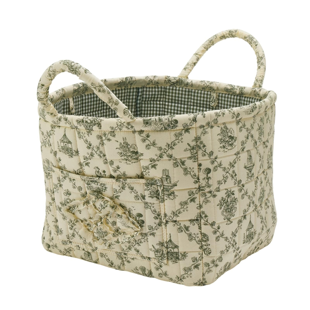 Boho Fabric Storage Basket, Large Capacity Laundry Basket, 12.2'' x 10.23'' x 10.23'' Collapsible Laundry Hamper with Easy Carry Handles (B Multi-Color 1, L)