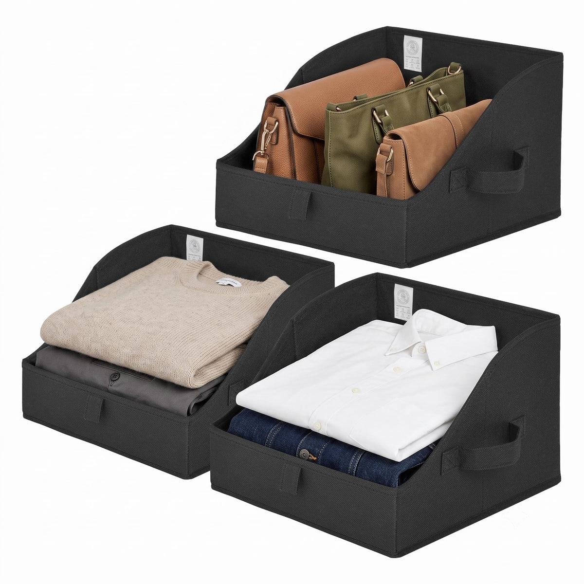 GRANNY SAYS Purse Organizer for Closet, Large, Gray, 3-Pack