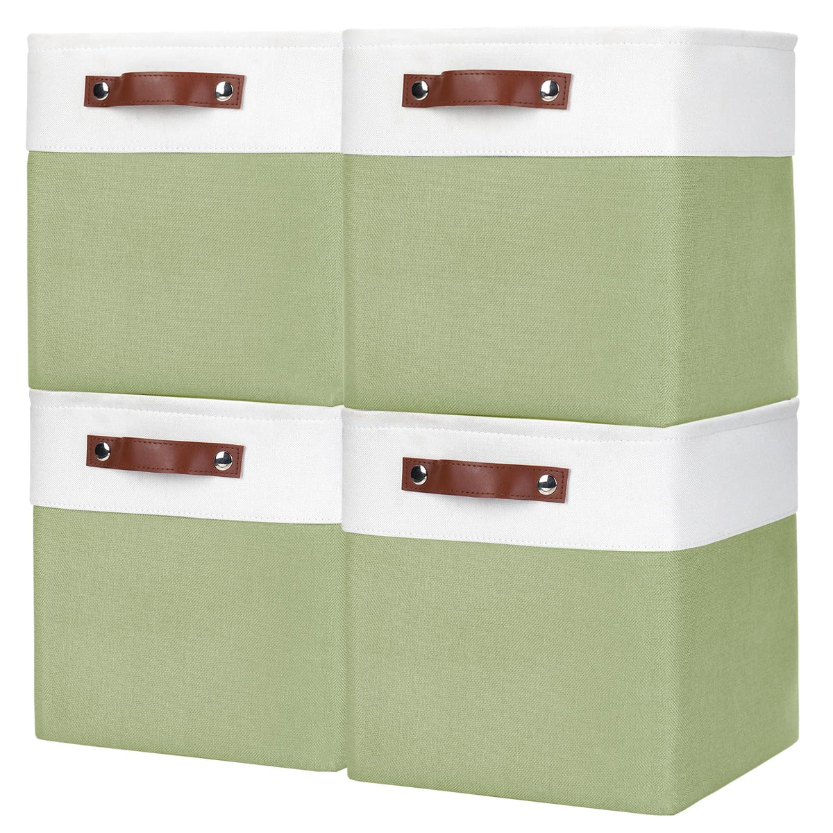 Bagnizer Storage Bins Large Fabric Storage Baskets for Shelves 3 Pack, Decorative Linen Closet Baskets with Handles for Organizing, Shelf, Clothes, Home, Office, 15x11x9.5Inches (Grey&White)
