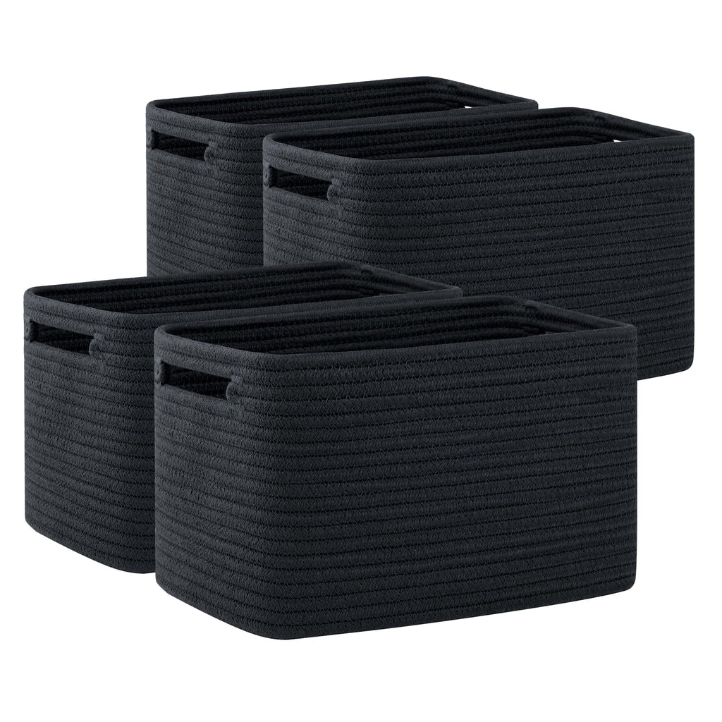 OIAHOMY 4 Pack Storage Baskets for Organizing 15L Cube Storage Bins Brown