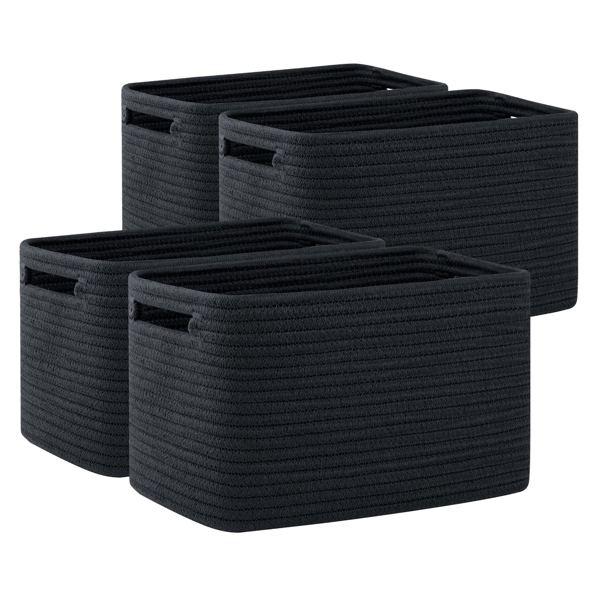 OIAHOMY 4 Pack Storage Baskets for Organizing 15L Cube Storage Bins Brown