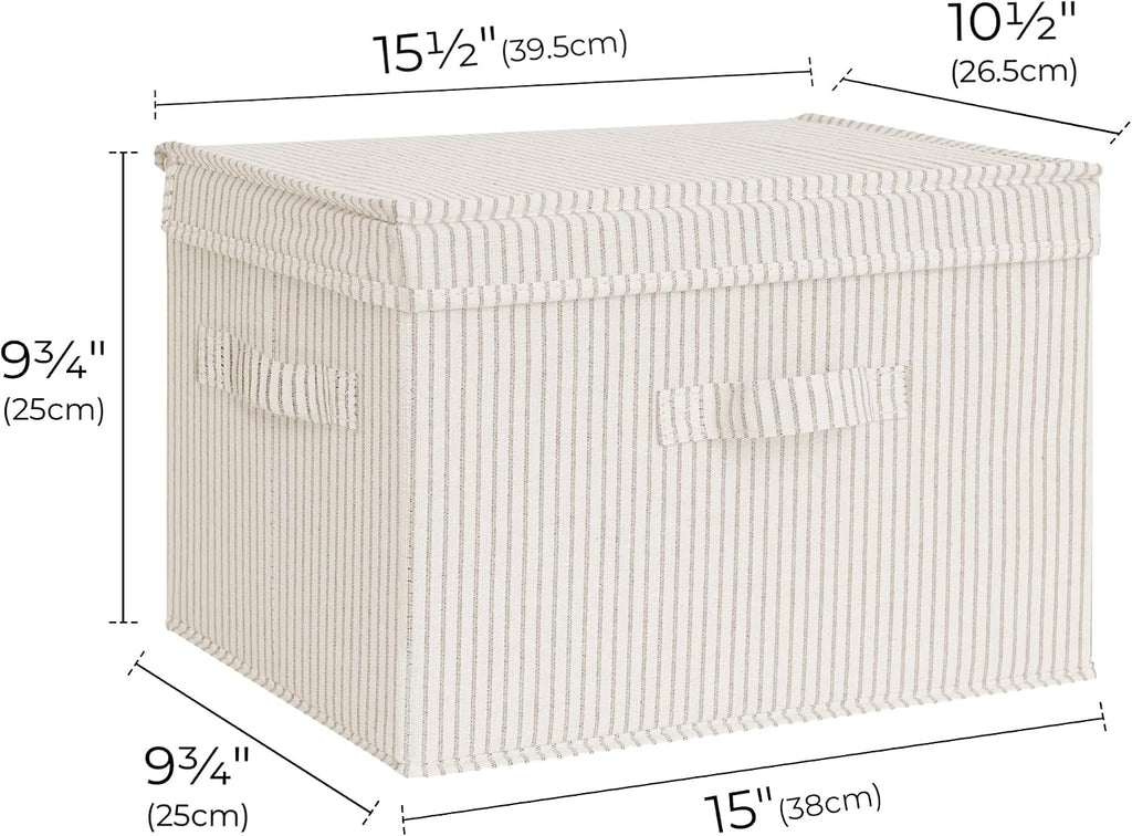 StorageWorks Fabric Storage Bins with Lids, Closet Storage Bins