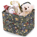 Storage Basket Boho Fabric Large Collapsible Floral Laundry Nursery Hamper Portable Folding Storage for Clothes Toys (Vine-Blue A)