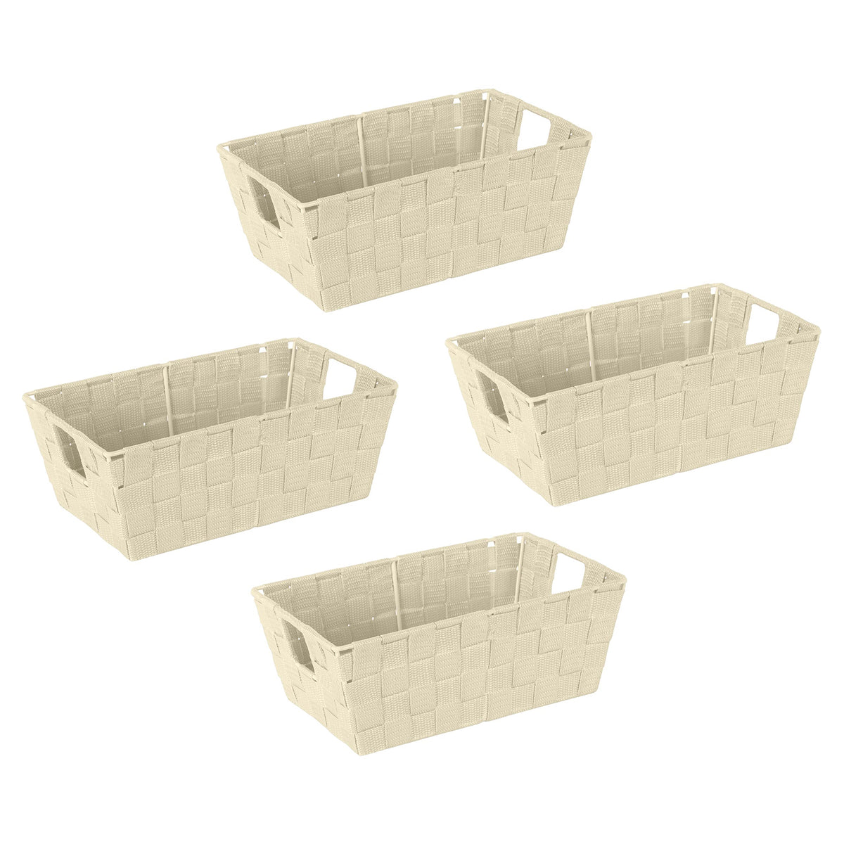 Simplify Medium Woven Strap Tote | Decorative Storage Basket | 2 Handles | Organization | Closet | Bedroom | Bathroom | Nursery | Accessories | Toys | Gifts | 1 Pack | Grey