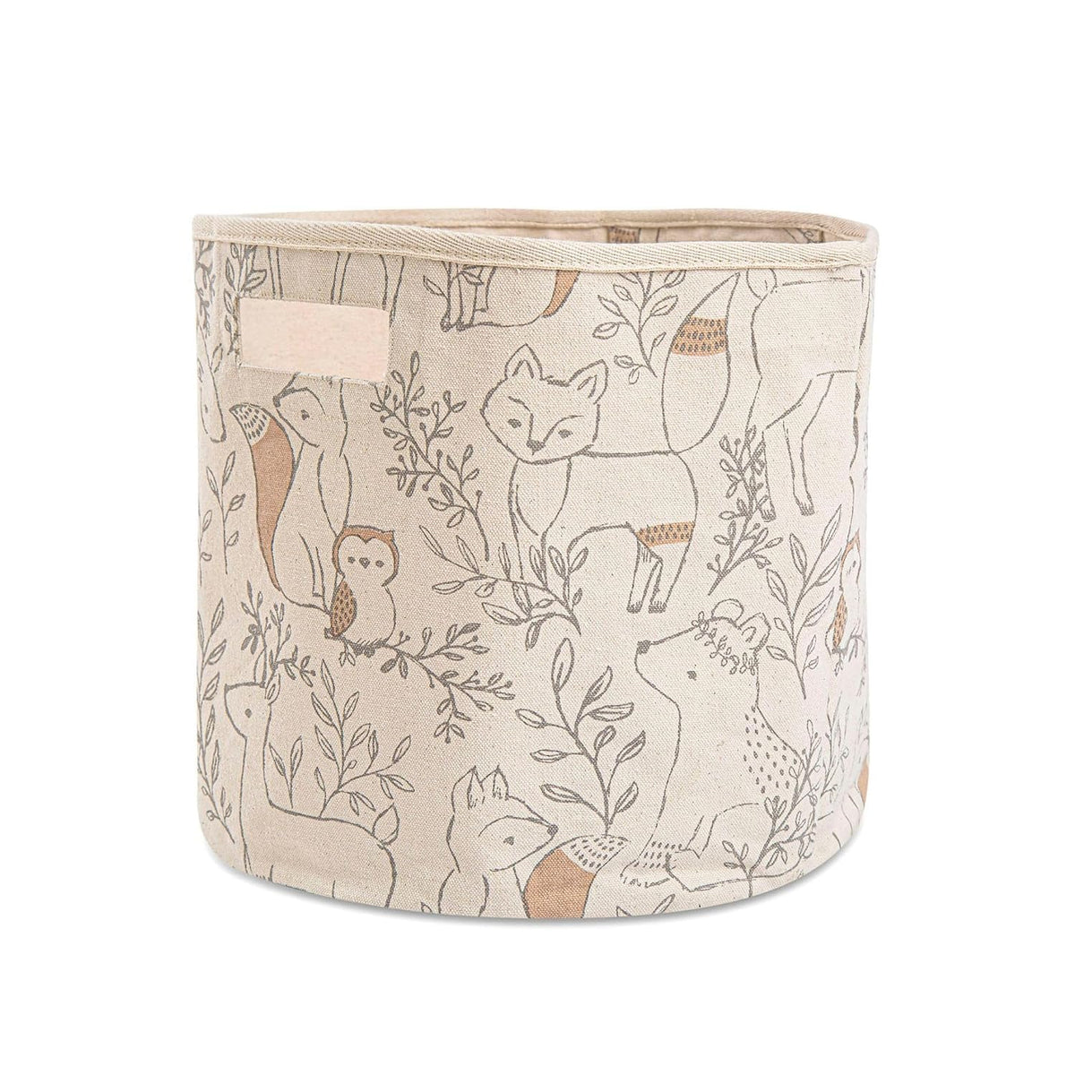 Crane Baby Fabric Round Nursery Storage Basket, Toy Storage, Woodland Nursery Decor, 13"x12", Toy Basket, Baby Storage Organizer, Toy Organizers and Storage Bins, Baby Organizers and Storage, Toy Bins