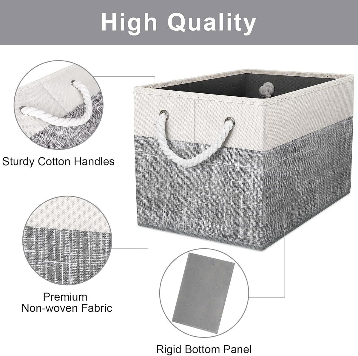 Fab totes Storage Bins Foldable Storage Baskets with Rope Handles
