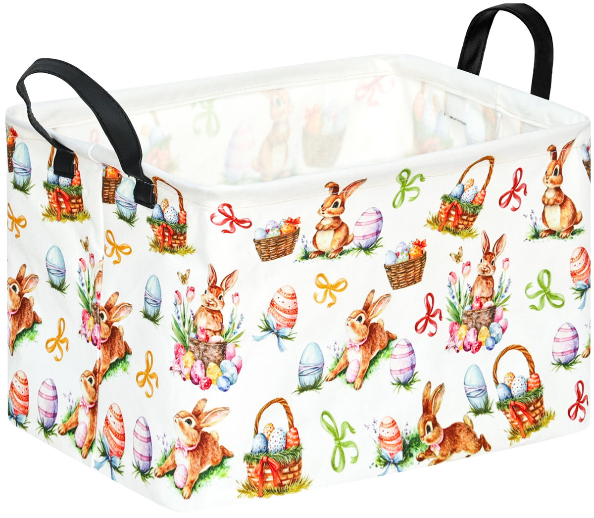 Spring Flower Gift Storage Basket Rectangle Storage Organizer for Nursery Hamper Home Bedroom Laundry Hamper Shelf Baskets.