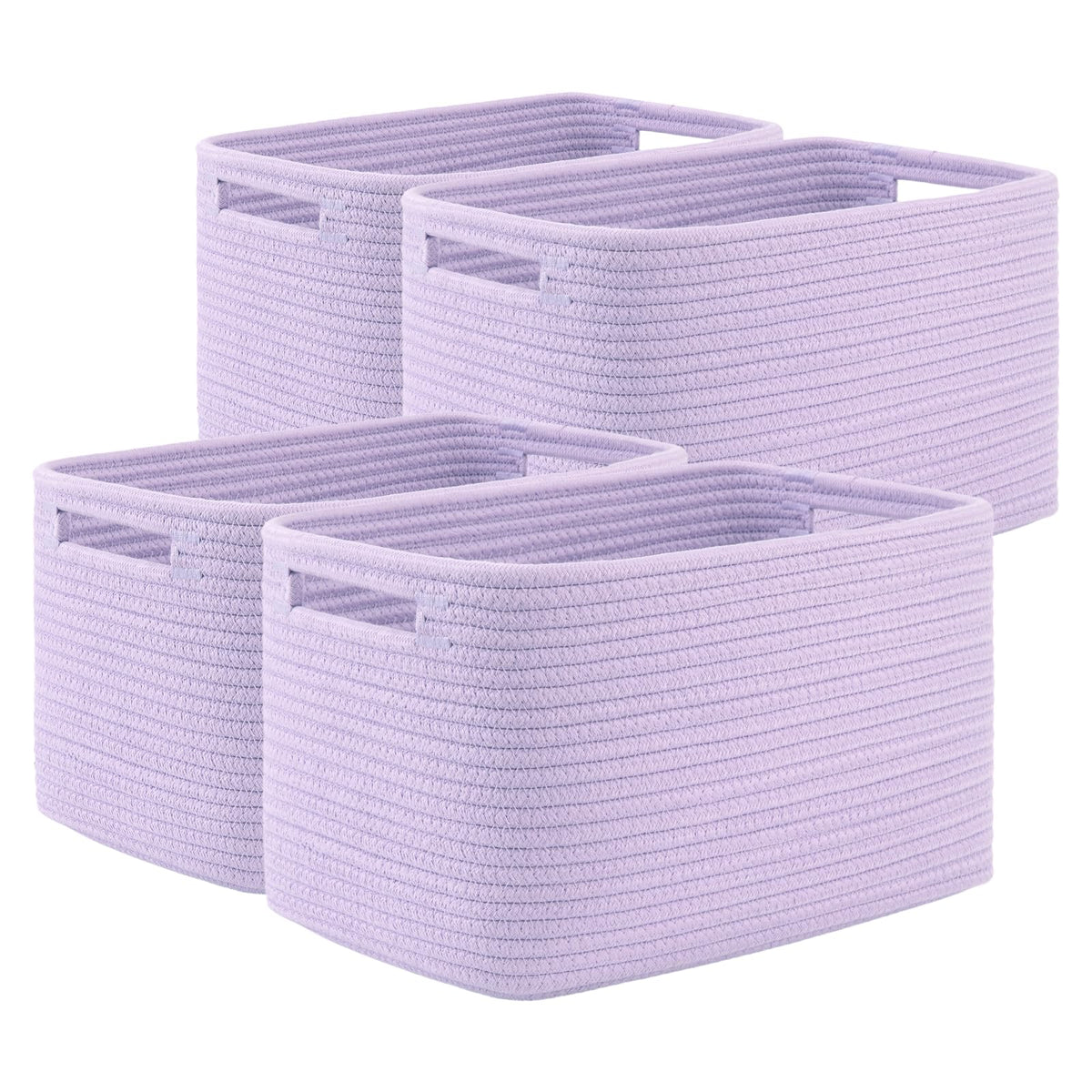 OIAHOMY 4 Pack Storage Baskets for Organizing 15L Cube Storage Bins Brown