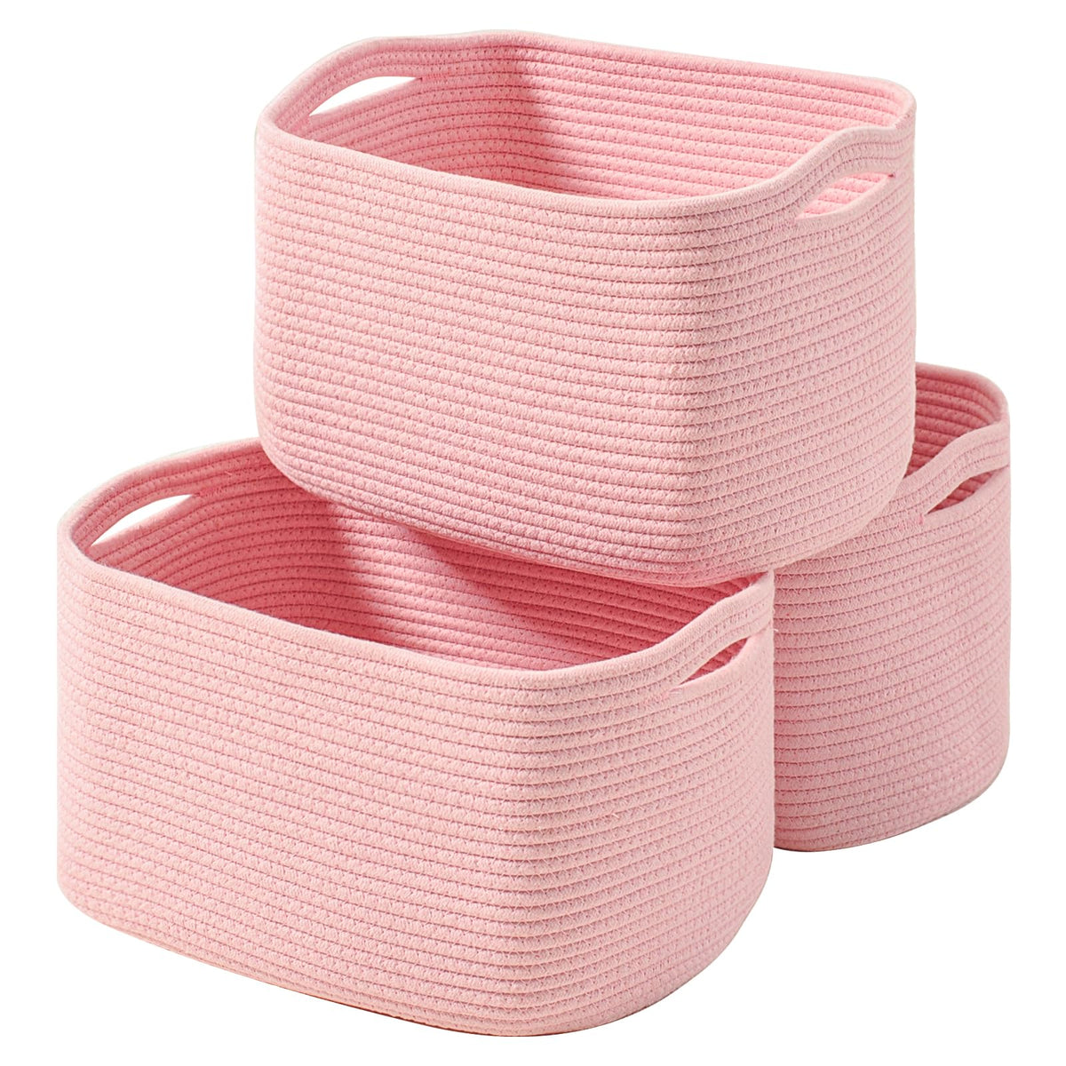ICERZCZ Storage Baskets for Organizing Shelves 15x11x9.5 Off White 3 Packs