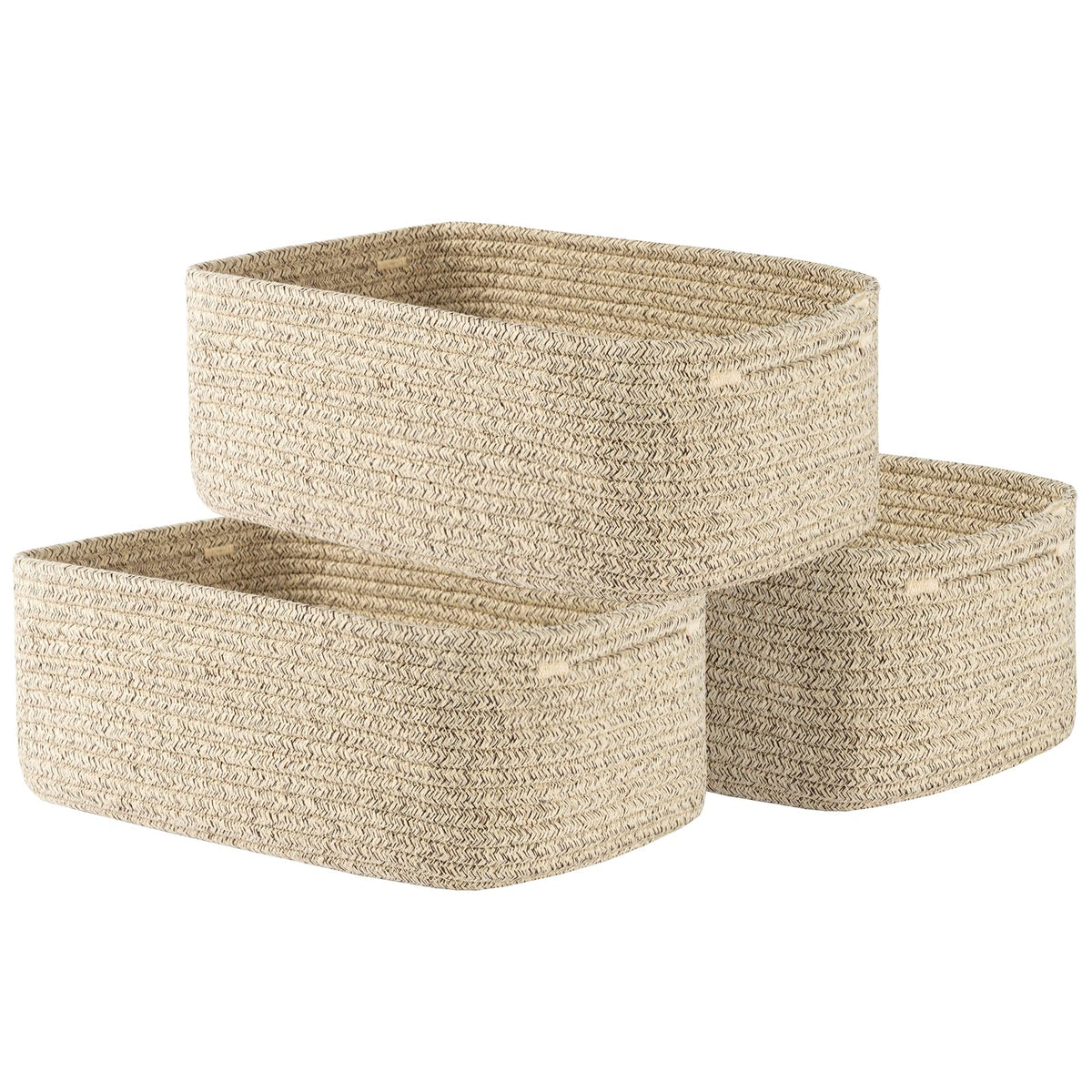 KALLAX Small Woven Storage Basket for Organizing, 12 x 8 x 4.5 inch, 3 Pack