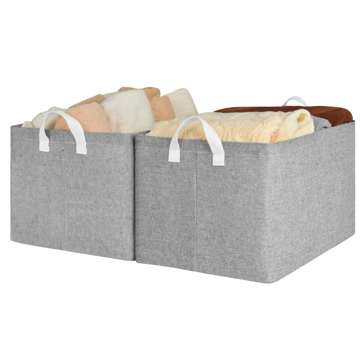 StorageWorks Storage Basket for Shelves, Storage Bins, Natural, 2-Pack