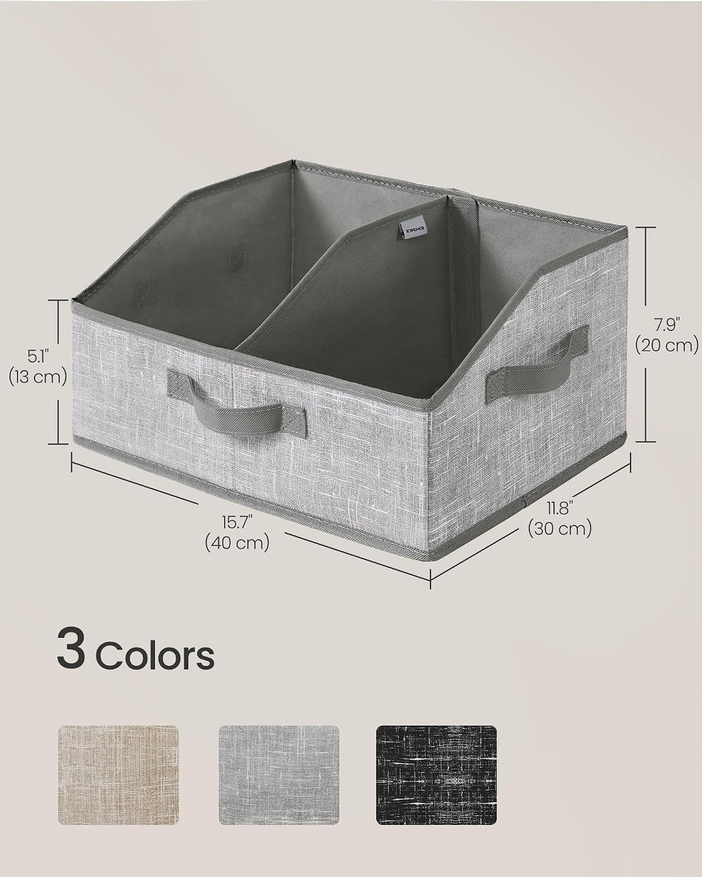SONGMICS Storage Baskets, Set of 6, Foldable Closet Organizer for Shelves