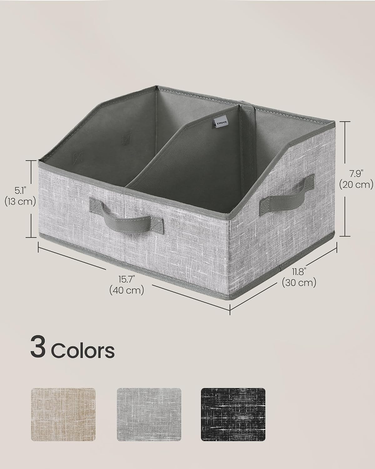 SONGMICS Storage Baskets, Set of 6, Foldable Closet Organizer for Shelves
