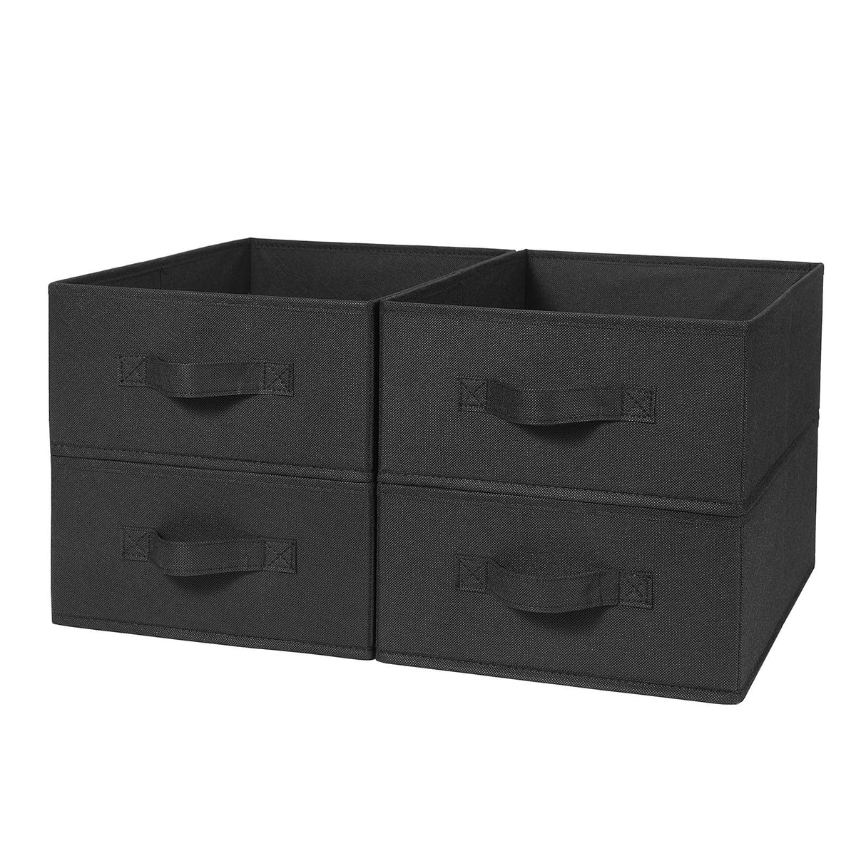 Clothings Collapsible Storage Bins, Foldable Drawer Organizers Closet Storage Baskets Cube Storage Bin for Bedroom Living Room (4 Pack, Grey, 15.4x11.4x5.5inch)