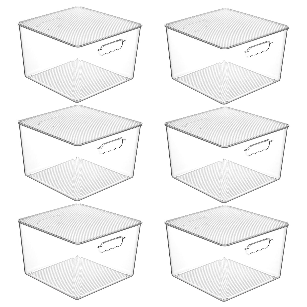 Vtopmart 4 Pack Extra Large Clear Storage Bins, 11x11 Cube Organizer