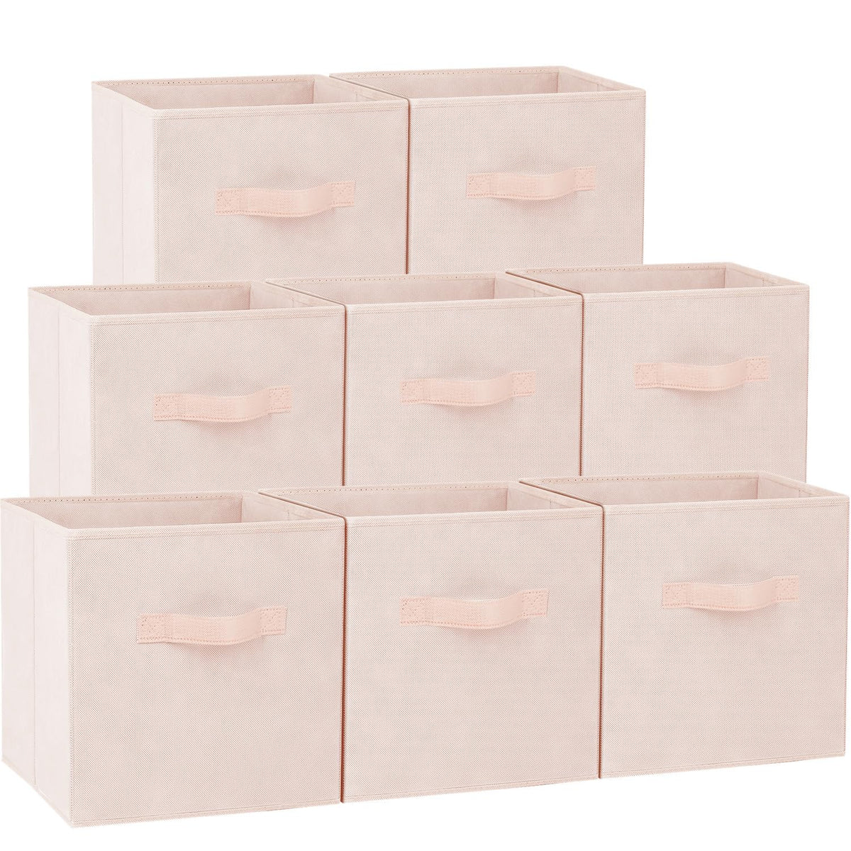 Criusia Storage Cubes - 11 Inch Heavy Duty Fabric Closet Bins for Shelves, Cube Organizer - 8 Pack Collapsible Decorative Storage Bins Baskets for Organizing Clothes Blankets Toys (Grey)