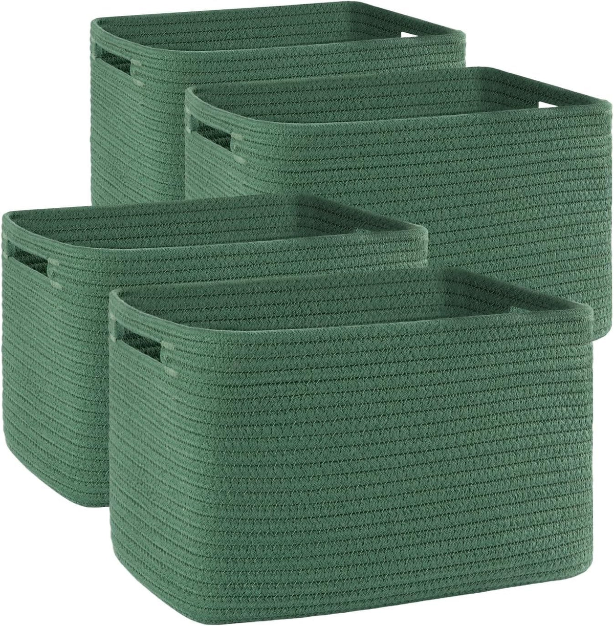 OIAHOMY 4 Pack Storage Baskets for Organizing 15L Cube Storage Bins Brown