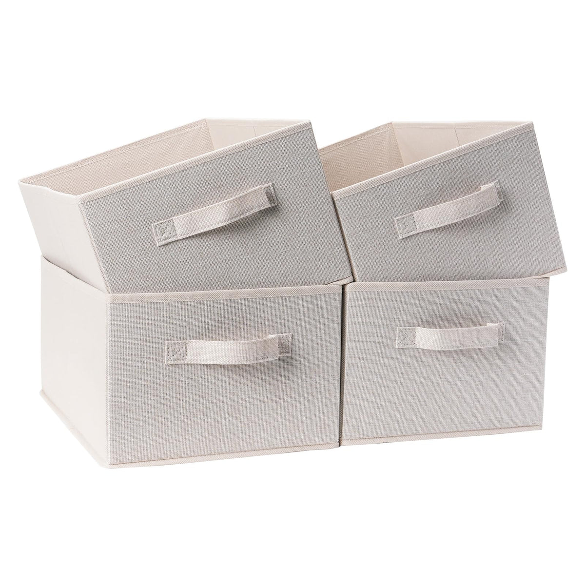 Clothings Collapsible Storage Bins, Foldable Drawer Organizers Closet Storage Baskets Cube Storage Bin for Bedroom Living Room (4 Pack, Grey, 15.4x11.4x5.5inch)