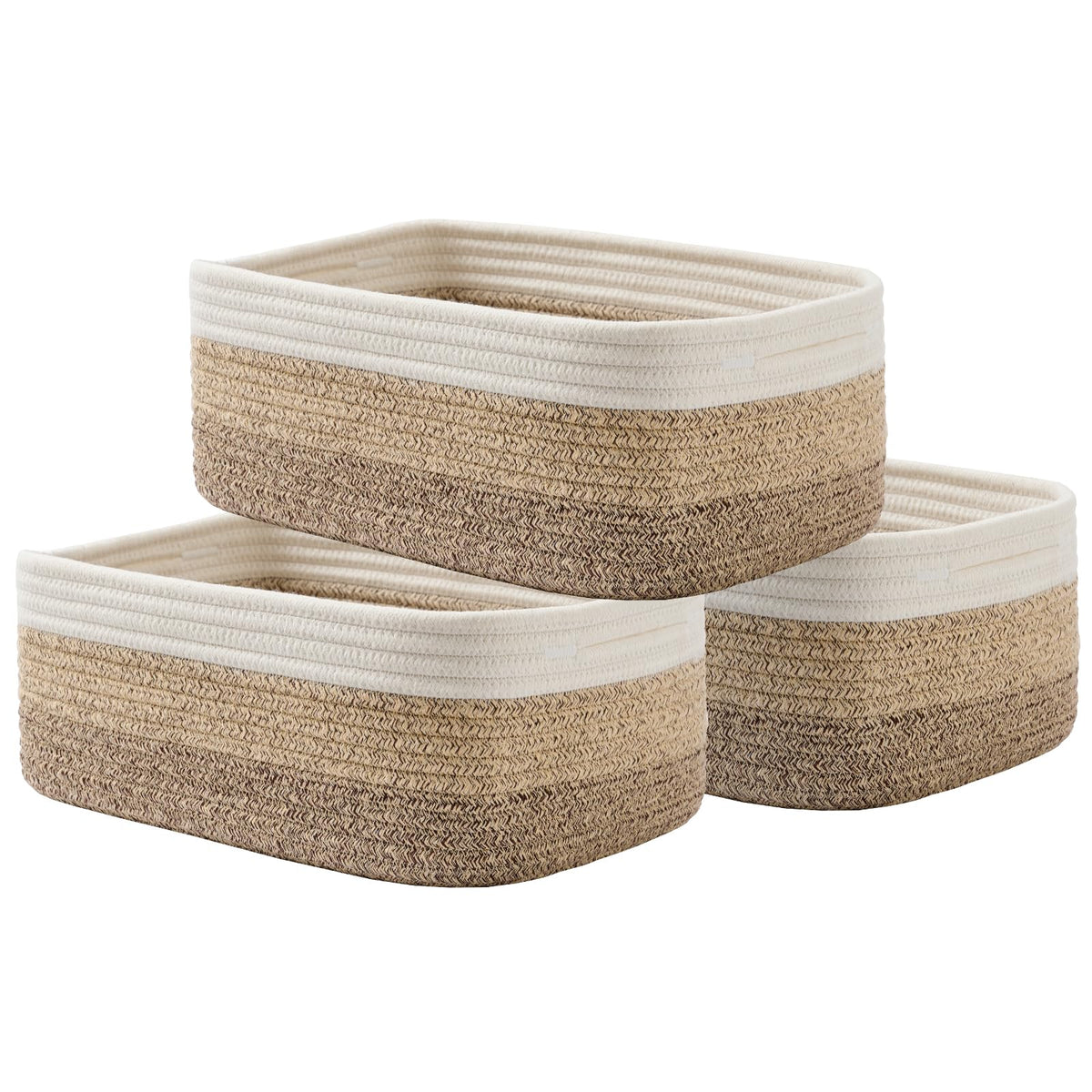 KALLAX Small Woven Storage Basket for Organizing, 12 x 8 x 4.5 inch, 3 Pack