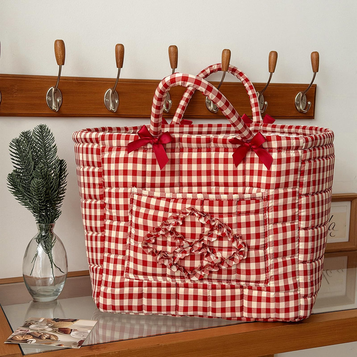 Storage Basket Boho Fabric Large Collapsible Floral Laundry Nursery Hamper Portable Folding Storage for Clothes Toys (Vine-Blue A)