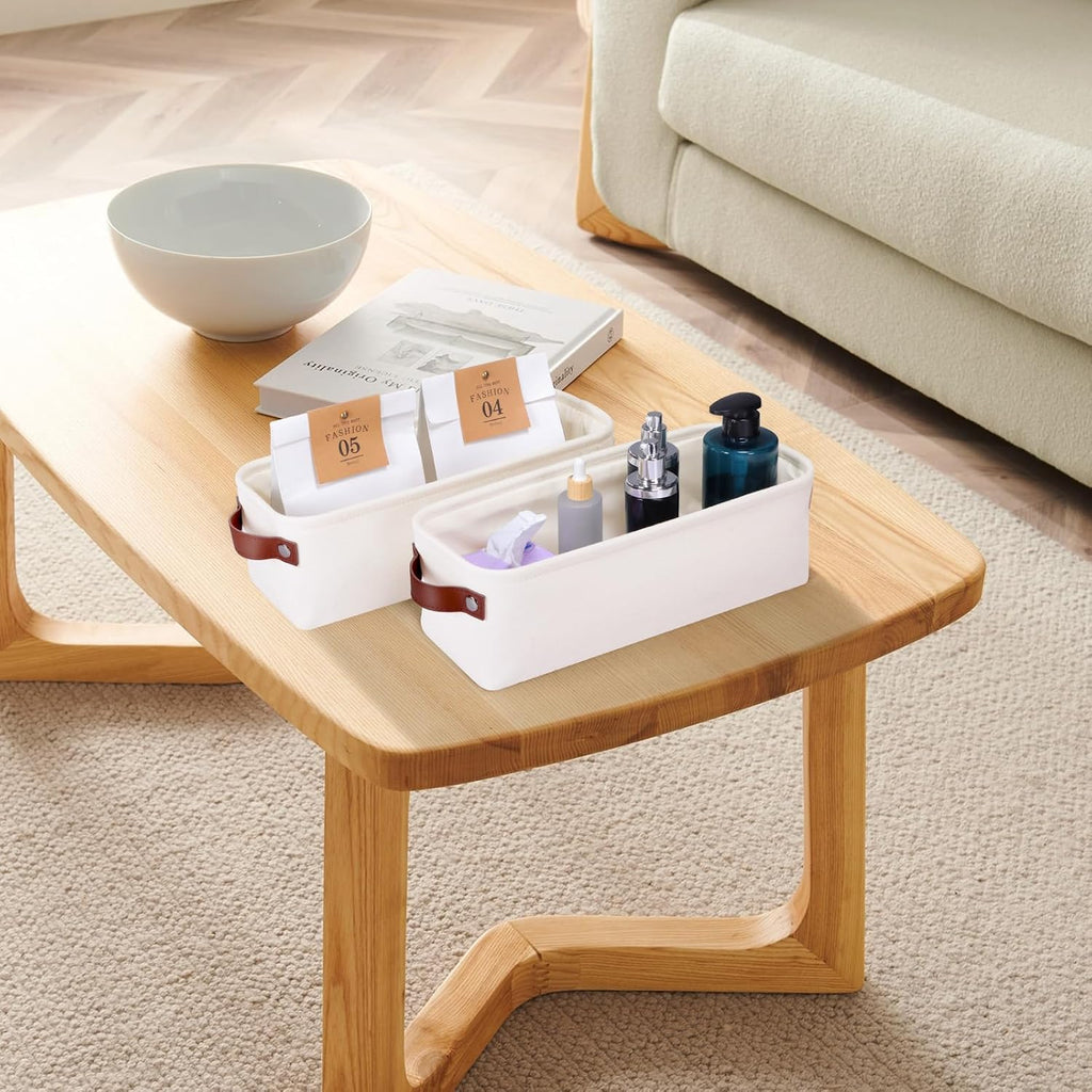 Small Fabric Storage Bins, Narrow Storage Baskets for Organizing