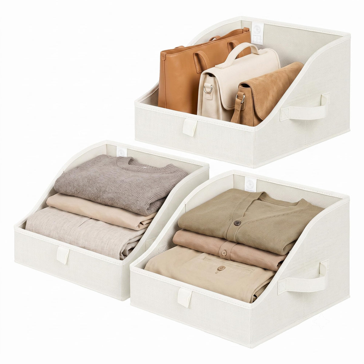 GRANNY SAYS Purse Organizer for Closet, Large, Gray, 3-Pack
