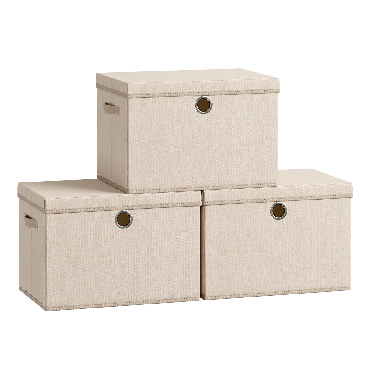 SONGMICS Set of 3 Storage Bins with Lids, 41 Quart Foldable Storage Boxes