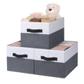 WUIKE Trapezoid Closet Storage Bins, Herringbone Gray, Extra Large, 3-Pack