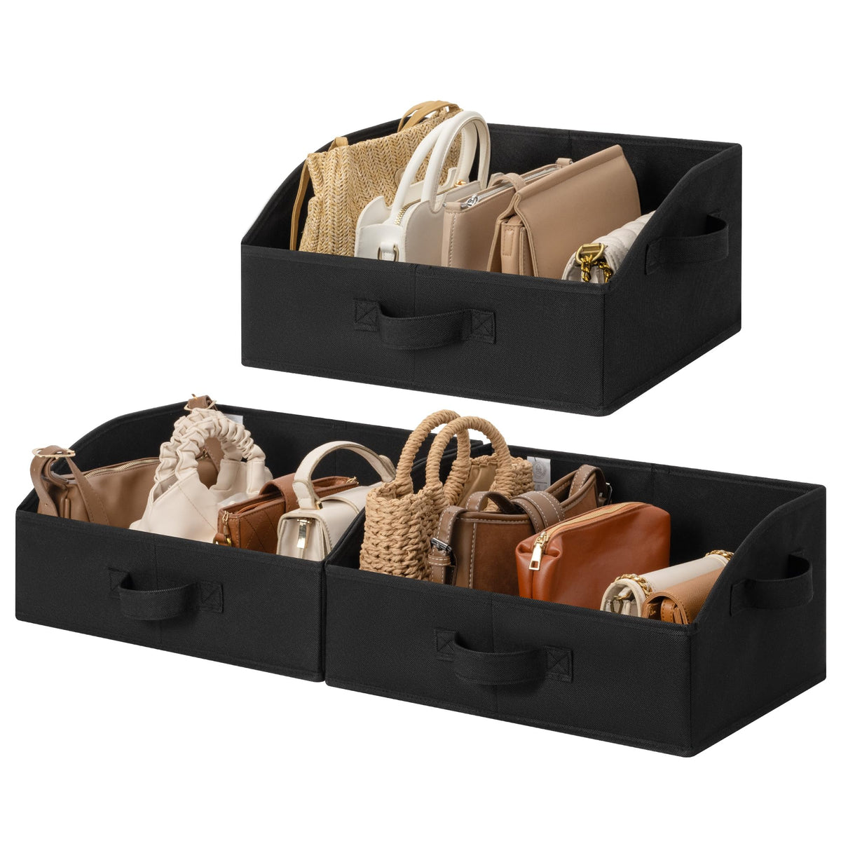 GRANNY SAYS Purse Organizer for Closet, Large, Gray, 3-Pack