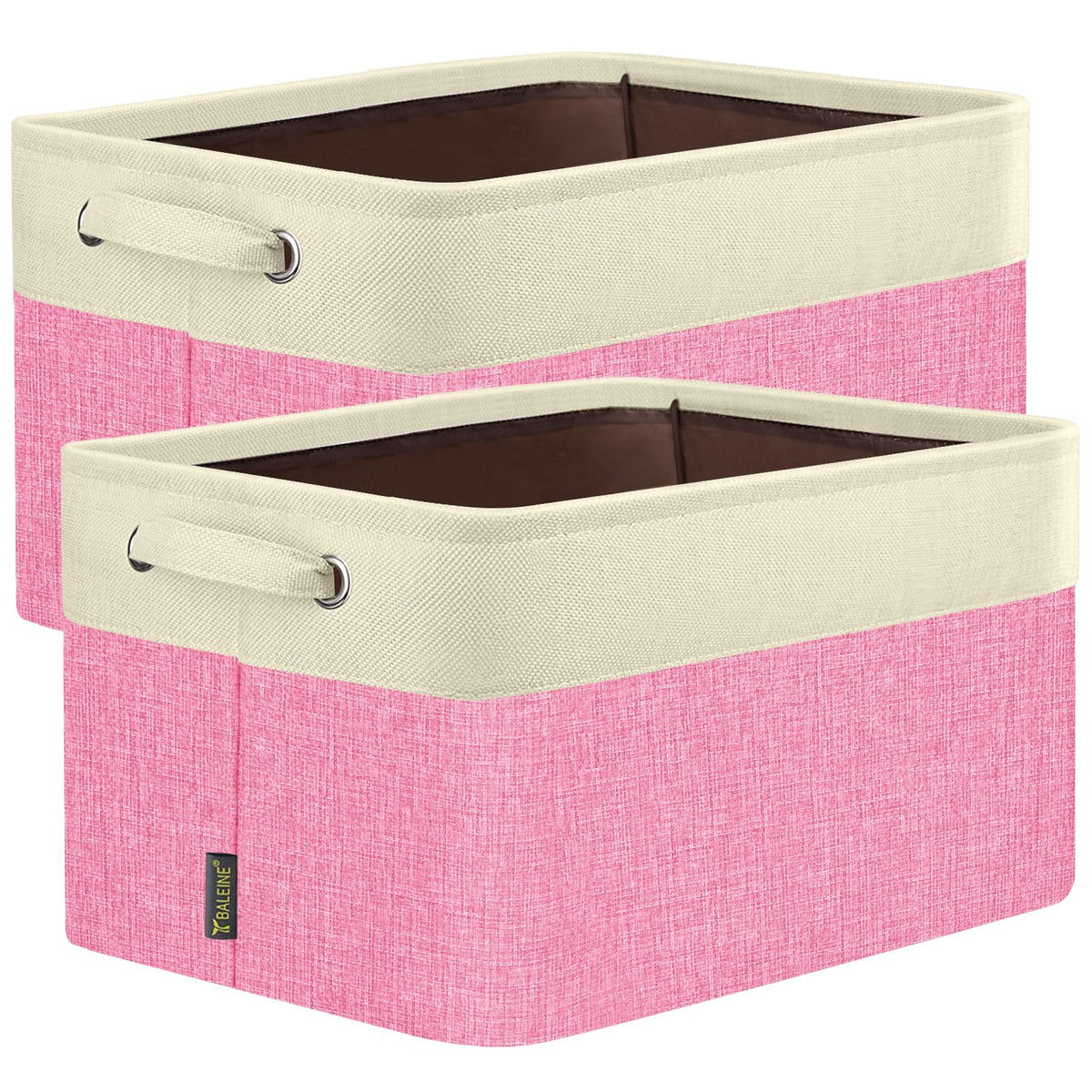 BALEINE 3 Pack Fabric Closet Storage Bins for Shelves, Linen Closet Organizers and Storage, Decorative Baskets for Organizing, Shelf, Clothes, Home, Office (Grey, 15"x11"x9.5")