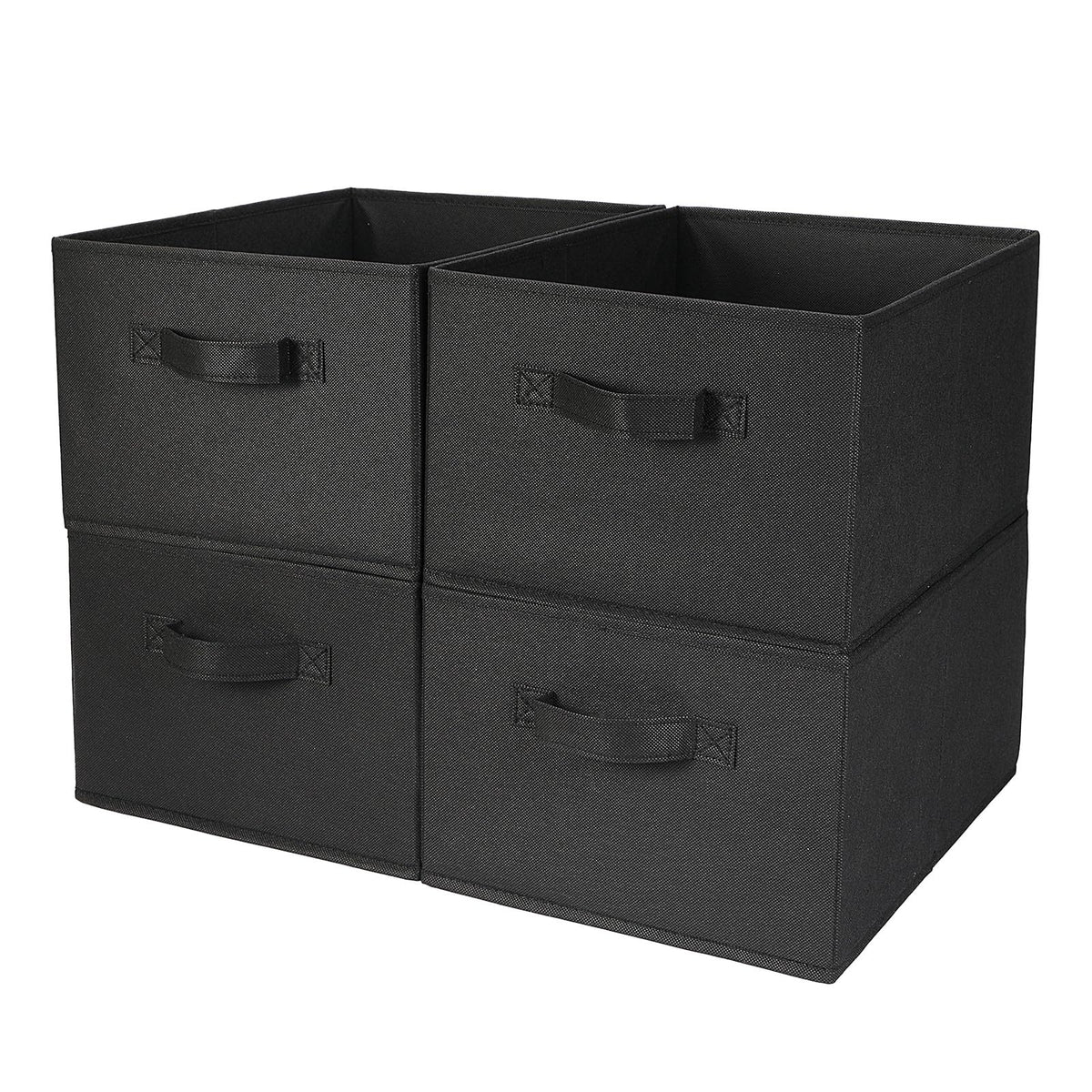 Clothings Collapsible Storage Bins, Foldable Drawer Organizers Closet Storage Baskets Cube Storage Bin for Bedroom Living Room (4 Pack, Grey, 15.4x11.4x5.5inch)