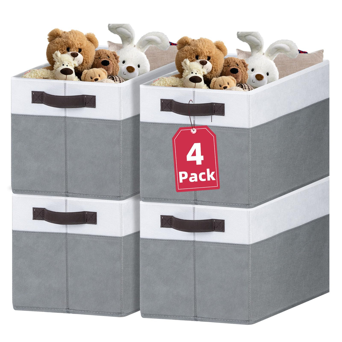 Criusia Large Storage Baskets 8 Pack Versatile Fabric Storage Bins for Closet Cabinet Wardrobe Nursery Pantry | Nursery Organizer Bins for Baby Diaper Toys Clothes | Housewarming Mothers Day Gift