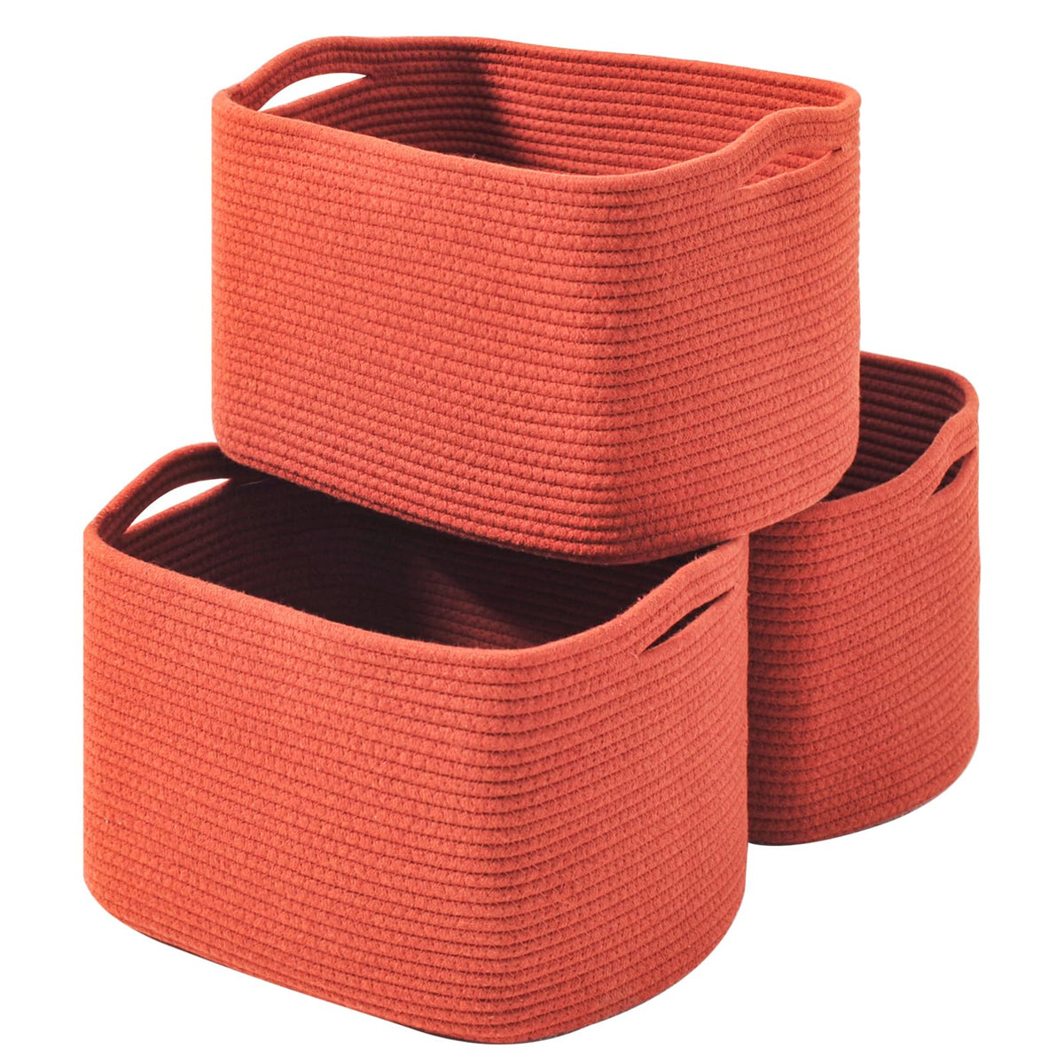 ICERZCZ Storage Baskets for Organizing Shelves 15x11x9.5 Off White 3 Packs
