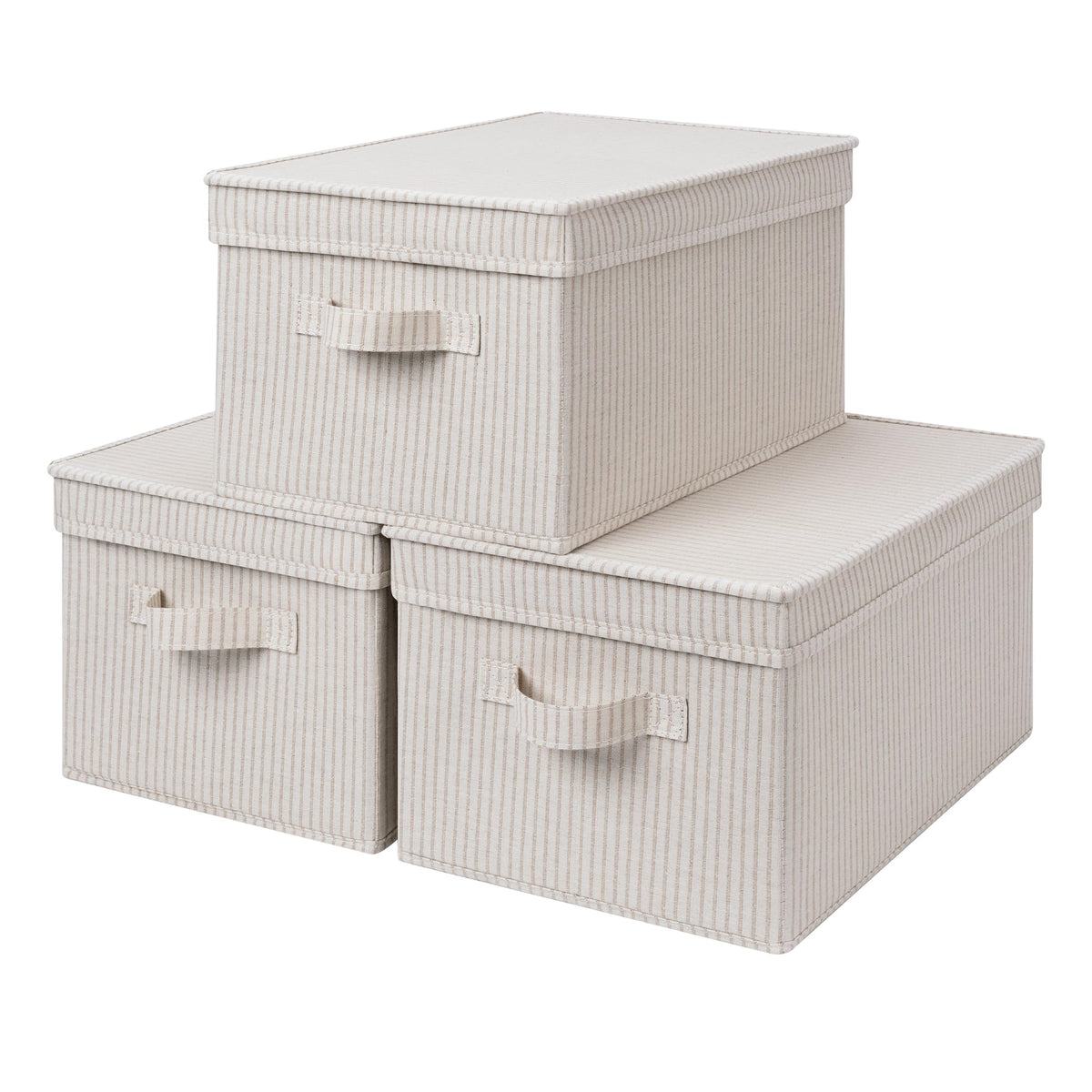 StorageWorks Fabric Storage Bins, Storage Basket with Lid, Closet Bins