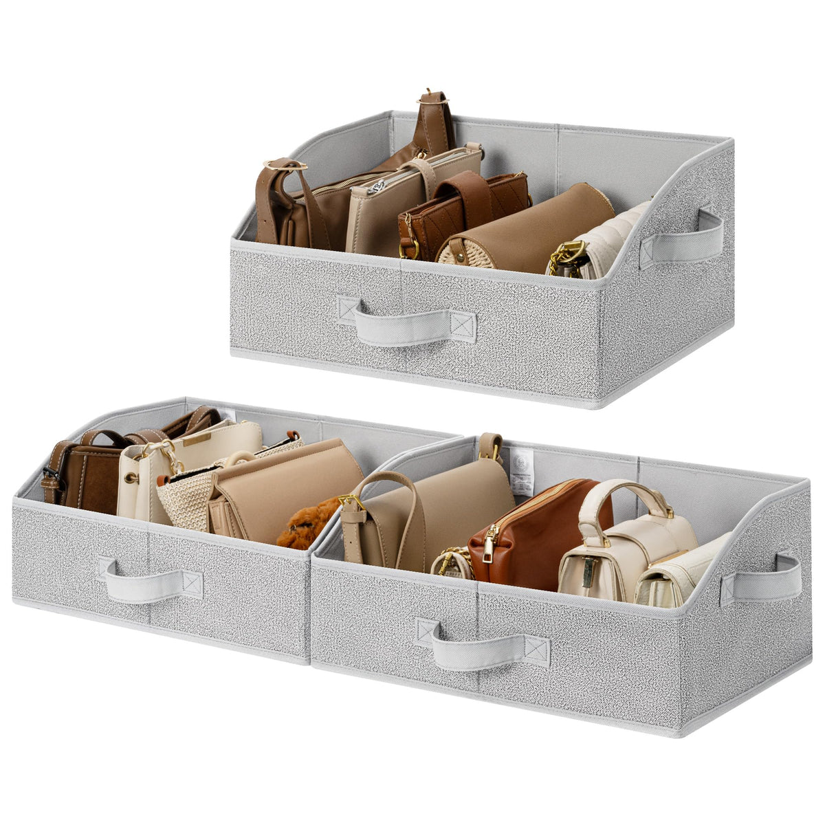 GRANNY SAYS Purse Organizer for Closet, Large, Gray, 3-Pack