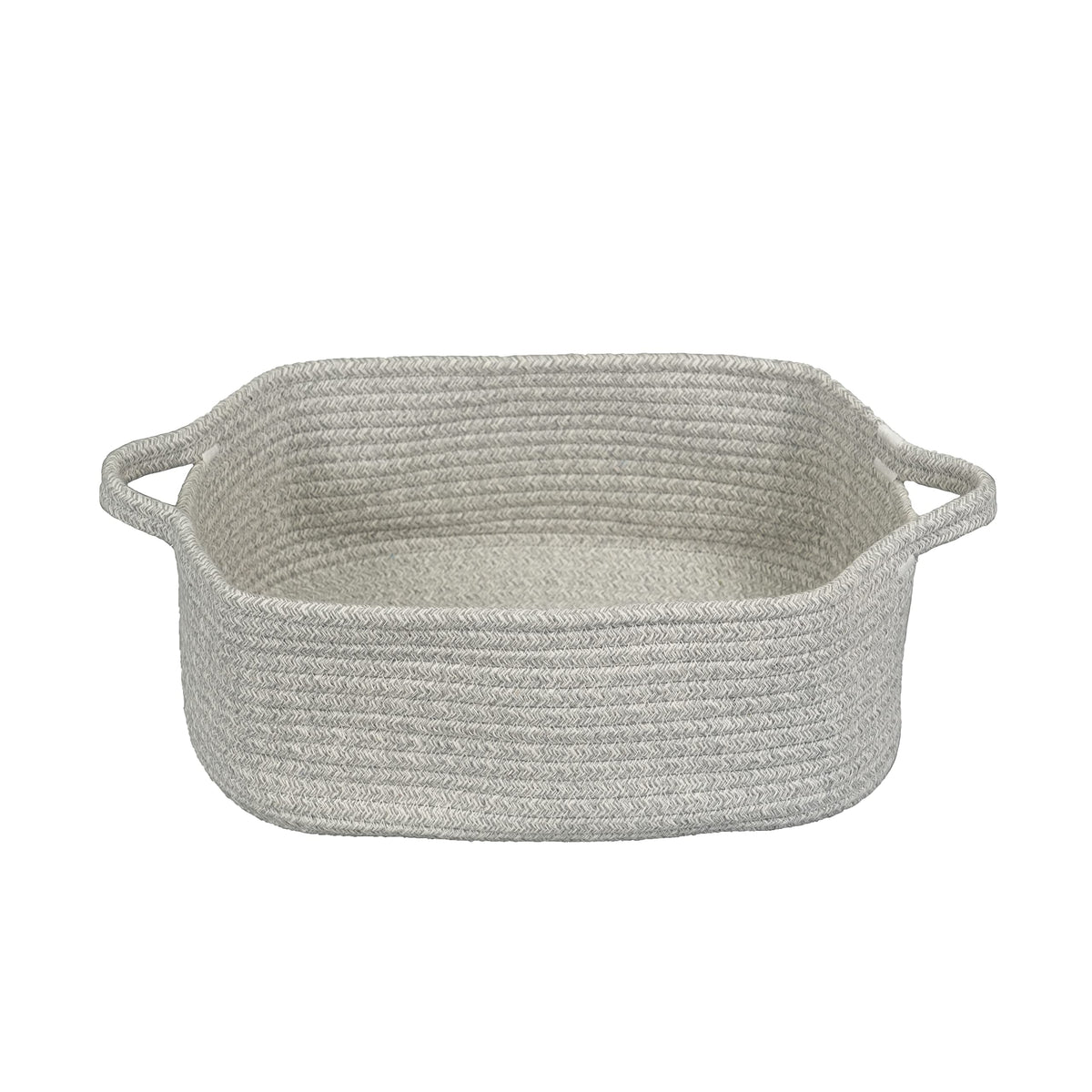 XUANGUO Medium Woven Cotton Rope Storage Basket with Handles, Rust
