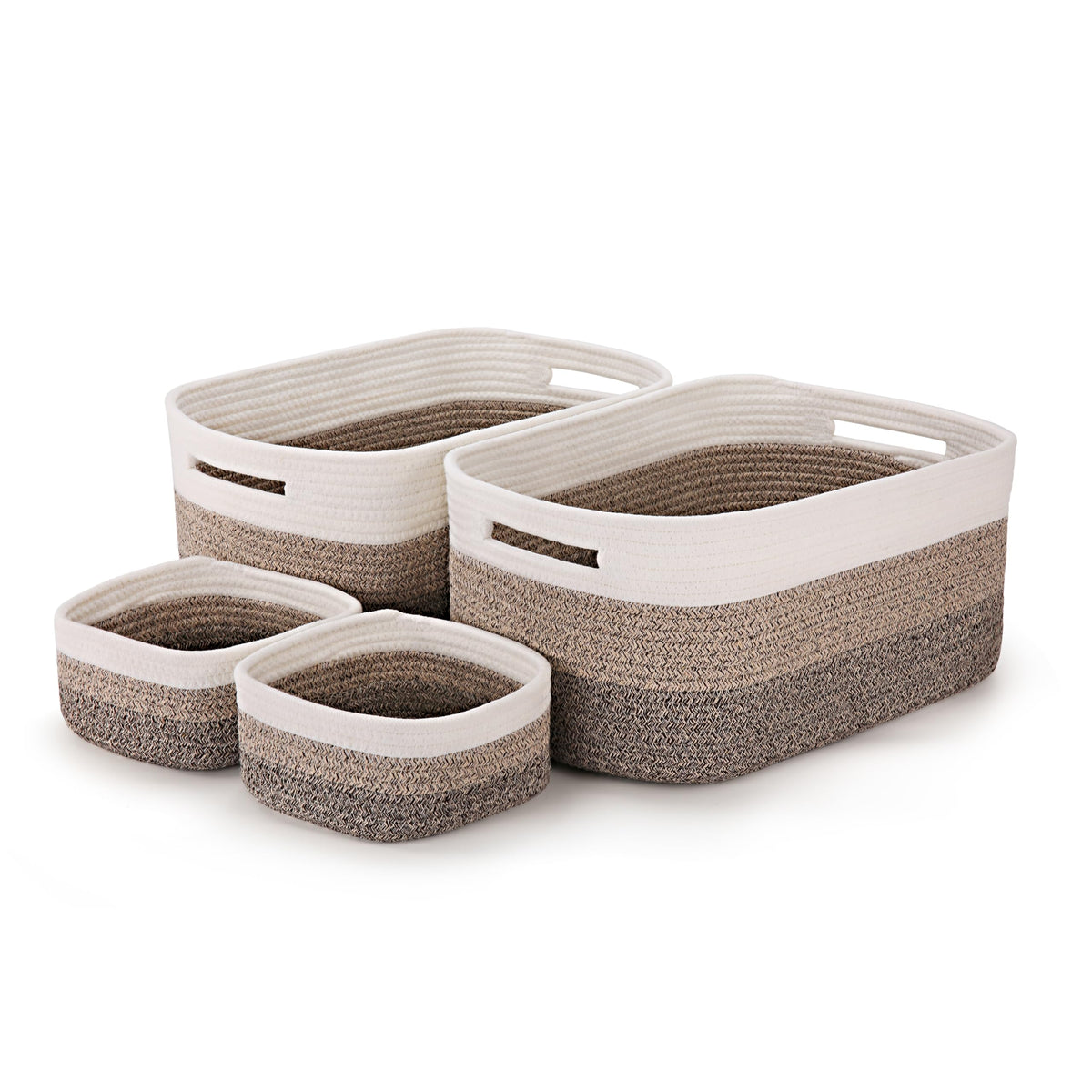 5 Pack Storage Baskets for Shelves, 17"x13"x7.5" & 7"x7"x3.5"