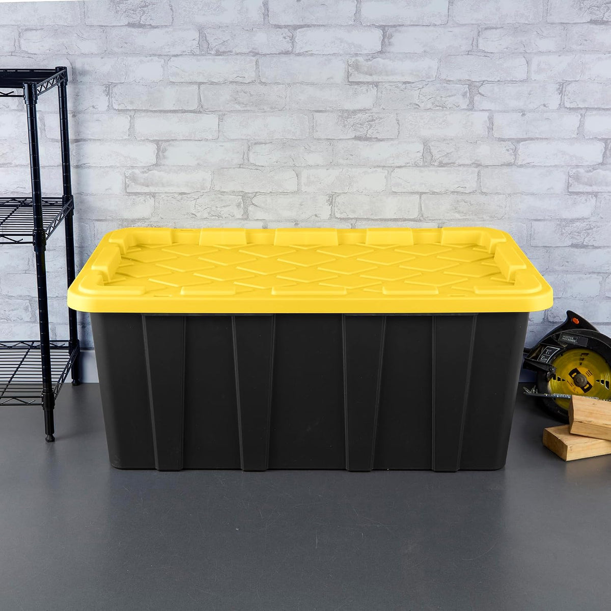 Sterilite Industrial Storage Tote with Lids for Garage, 38 Gallon, 4-Pack