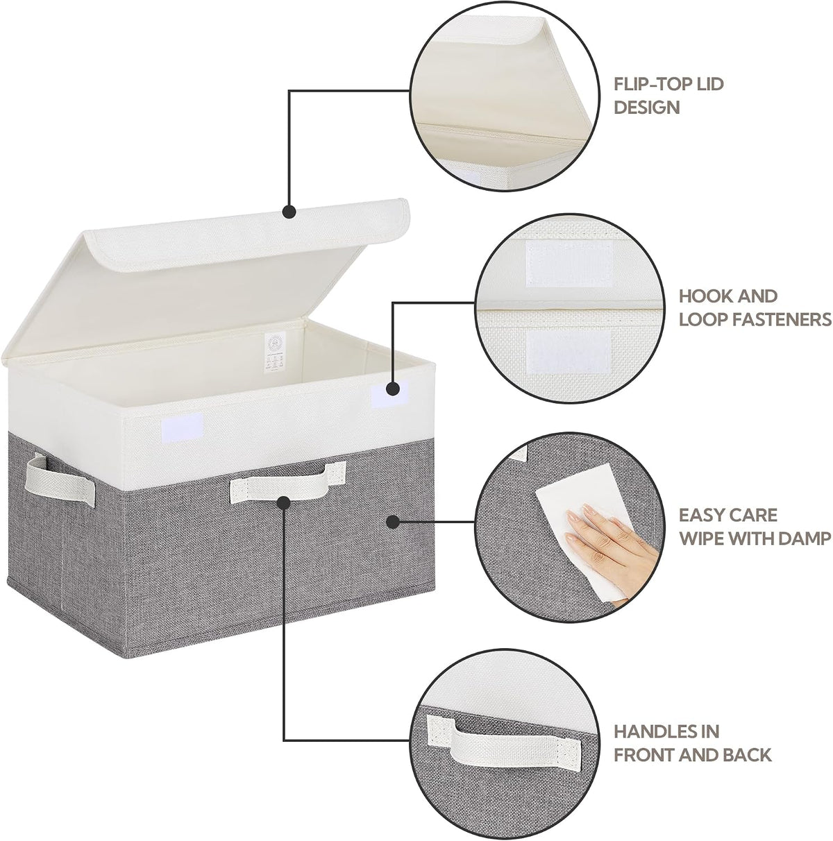 GRANNY SAYS Memory Keepsake Storage Box, Fabric Storage Bins with Lids