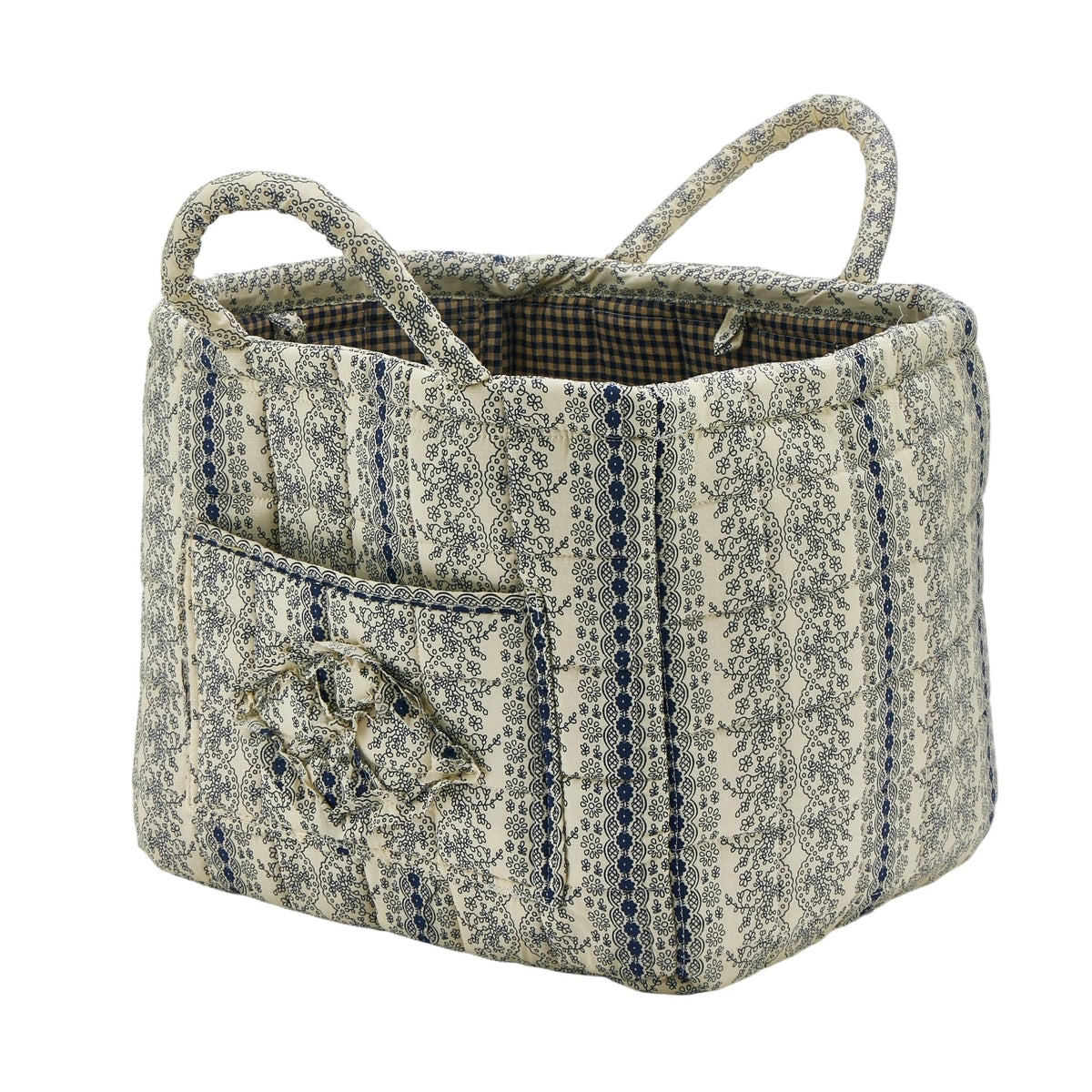 Boho Fabric Storage Basket, Large Capacity Laundry Basket, 12.2'' x 10.23'' x 10.23'' Collapsible Laundry Hamper with Easy Carry Handles (B Multi-Color 1, L)
