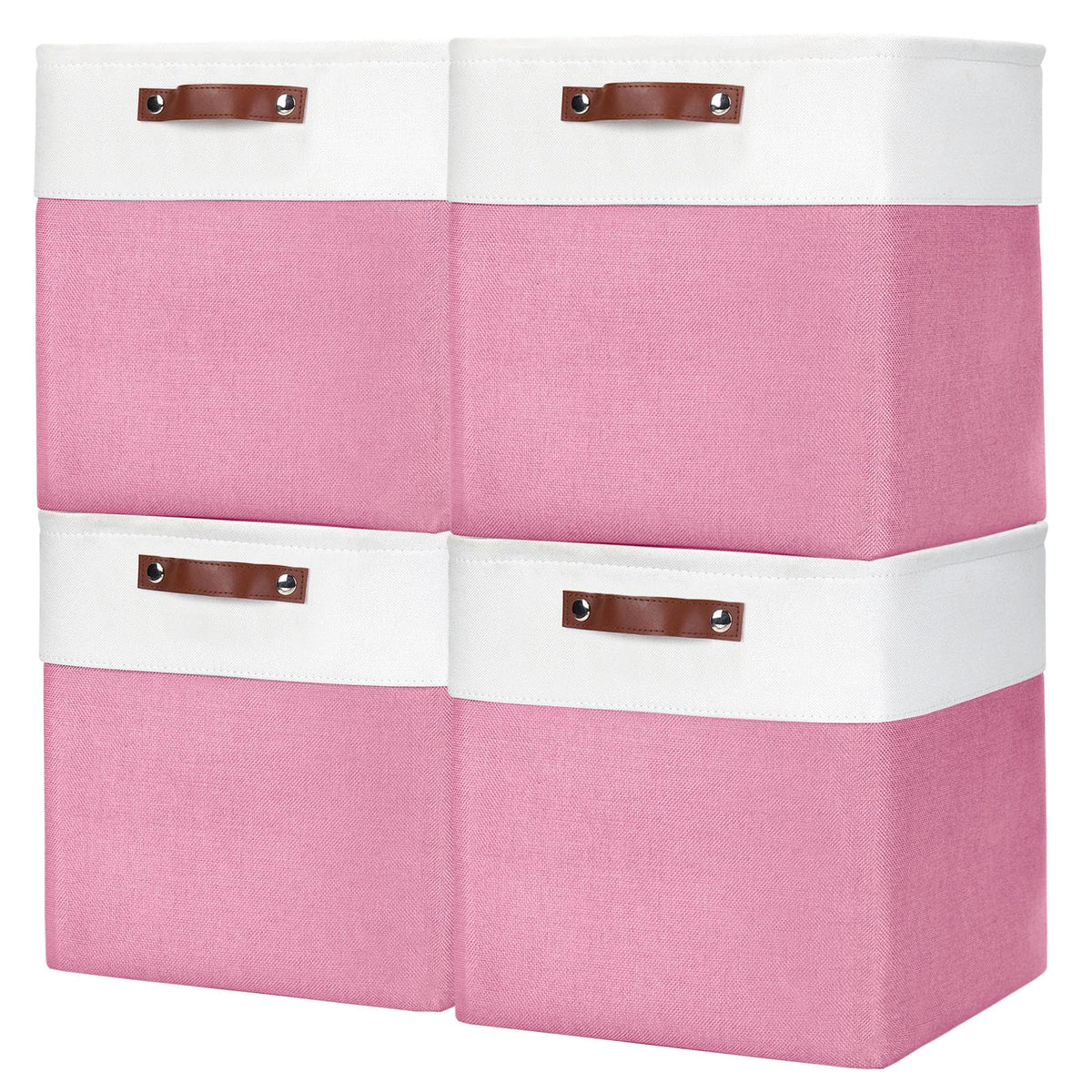 Bagnizer Storage Bins Large Fabric Storage Baskets for Shelves 3 Pack, Decorative Linen Closet Baskets with Handles for Organizing, Shelf, Clothes, Home, Office, 15x11x9.5Inches (Grey&White)