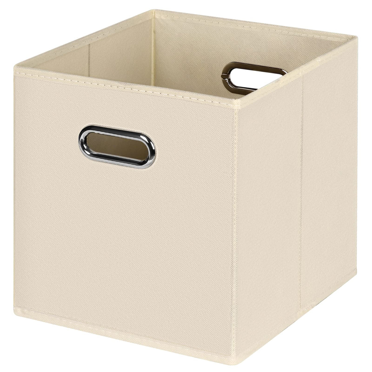 Black Foldable Storage Cubes Bins , Fabric Storage Box Cubes Organizer Baskets with Dual Handles for Home Organizer (Black)