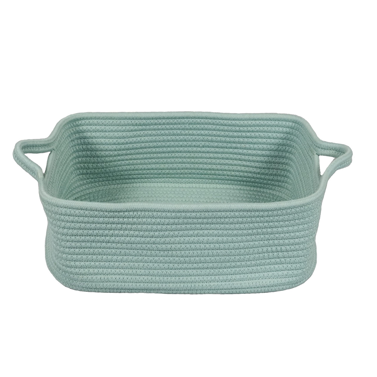 XUANGUO Medium Woven Cotton Rope Storage Basket with Handles, Rust